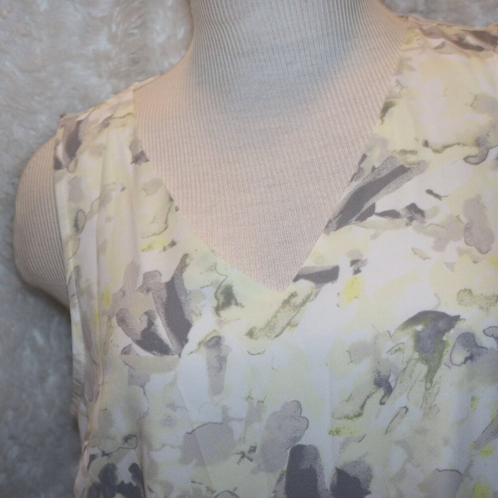 Nine West yellow floral dressy tank top NWT size small - Picture 2 of 9